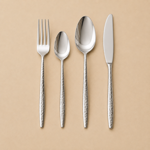 Premium Stainless Steel Fork Spoon Knife Collection with Refined Hammered Texture and Lasting Brilliance - Product Image 2