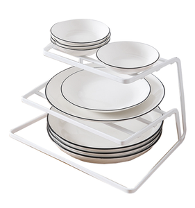OEM/ODM Vietnam 2/3 Tier Metal Corner Storage <b>Rack</b> <b>Plate</b> Organizer Kitchen Countertop Shelf Stand - Product Image 4