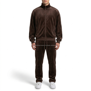 Conjunto de Sudadera con Capucha y Pantalones de Terciopelo para Hombre, Marca Privada, Logotipo Personalizado, Estilo Urbano, Fabricante al por Mayor - Product Image 6