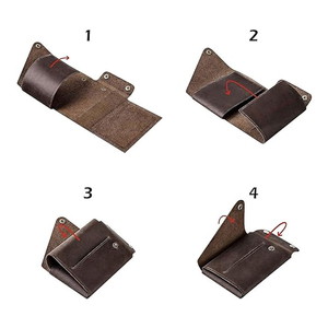Carteras de Cuero 100% Auténtico, Minimalistas, con Bloqueo RFID, Clip para Billetes, Estilo Vintage, Cuero Crazy Horse - Product Image 2