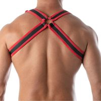 Harnais de poitrine en dentelle respirant réglable en similicuir blanc pour homme, style Kinky Bulldog, pour clubwear et fétichisme, grandes tailles