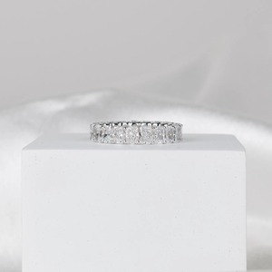 4.20ct Radiant Lab Grown Diamond Eternity Band Full <b>Circle</b> Wedding <b>Ring</b> Stackable Gold Anniversary Gift for Bridal Jewelry - Product Image 2