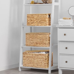 Caja de Almacenamiento Rústica Tejida a Mano de Jacinto de Agua Ecológica con Tapa, Cesta Organizadora Natural Trenzada para el Hogar, Multiusos - Product Image 5