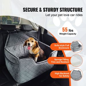 Seggiolino Auto per Cani con Tasca Portaoggetti, Guinzaglio di Sicurezza e Imbottitura in Spugna, Prodotto da Viaggio per Animali Domestici - Product Image 2