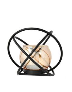 Portavelas Moderno de Hierro con Esfera de Vidrio y Anillos Entrecruzados para Decoración del Hogar - Product Image 2