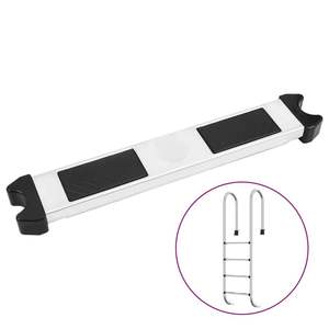 Échelle de piscine en acier inoxydable 304 argentée et noire avec 3 marches - Product Image 5