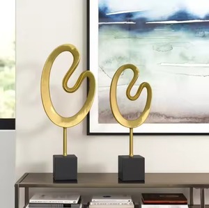 Designer Art Metal Sculptures Luxury Statue <b>Decor</b> for Home Living Room Office Hotel Lobby Garden Interior Display - Product Image 1