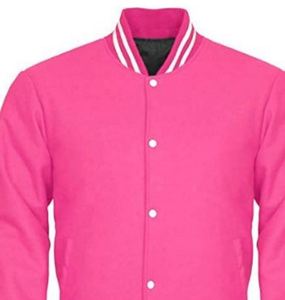 เสื้อแจ็คเก็ตวาร์ซิตี้สีชมพูสำหรับผู้ชาย สไตล์พรีปปี้ ปกคอพับ ทรงปกติ สีพื้น ปิดด้วยกระดุม ผลิตจากวัสดุโพลีเอสเตอร์ - Product Image 4