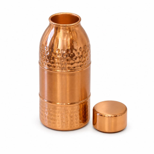 Hammered Pure Copper <b>Water</b> <b>Bottle</b> with Lid Handmade Copper Drinking <b>Bottle</b> Ayurvedic <b>Water</b> Storage <b>Bottle</b> Traditional <b>Metal</b> Drin - Product Image 3