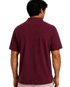 Polo Borgoña para Hombre, Manga Corta, Tela Piqué de Algodón, Diseño Jacquard Informal, Cuello Camisero, Lujoso, Verano, Personalizado - Product Image 2
