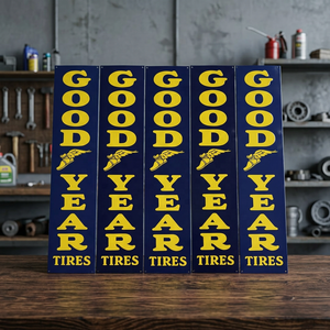 Panneau rectangulaire vintage publicitaire décoratif en émail avec impression numérique personnalisée pour pneus Goodyear NEXHUB - Product Image 4