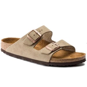 Double Buckle Suede <b>Slide</b> Sandals Cork Sole Rubber Outsole Casual Summer Footwear Open Toe Solid Color - Product Image 5
