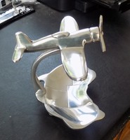 Sculpture d'avion Spitfire vintage en aluminium moulé argenté, modèle d'avion décoratif de luxe pour bureau et maison