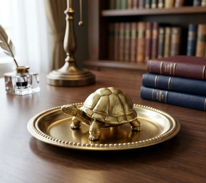 Jaipur Metals Pure Brass Plated Tortoise Idol | 100% Brass Turtle Statue | 6 x 4 x 3 cm | 49 g | Vastu Decor & Gift - Product Image 4
