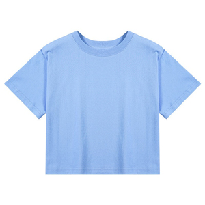 เสื้อยืดครอปท็อปผู้หญิงทรงหลวม น้ำหนักเบา เป็นมิตรกับสิ่งแวดล้อม สำหรับฤดูร้อน ผลิตจากผ้าฝ้าย 100% ระบายอากาศได้ดี ขายตรงจากโรงงานในปากีสถาน - Product Image 5
