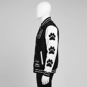 Custom Letterman Embroidery Chenille Patch Varsity <b>Jacket</b> College Uniform <b>Baseball</b> <b>Jacket</b> <b>Men</b> Stand Collar Single Breasted - Product Image 3