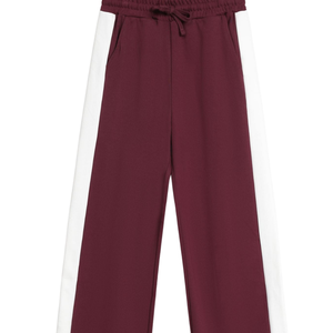 Pantalones Deportivos de Pierna Recta Color Borgoña para Mujer, Cintura Elástica, Pantalones Casuales para Estar en Casa, Cómodos, Corte Regular, Invierno, 100% Algodón, Impermeables - Product Image 6