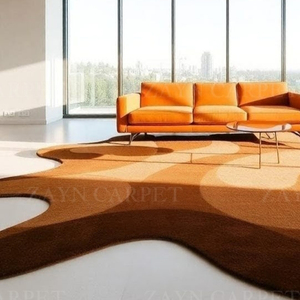 Luxury Decorative Rug Hand Tufted Woolen Abstract Brown Gradient Indoor Outdoor Rug Home Decor Modern Abstract Pattern Rug - Product Image 2