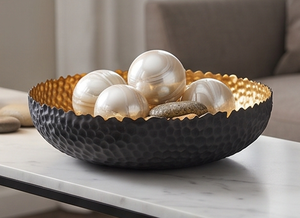 Handmade Metal Bowl With Textured <b>Honeycomb</b> Design Modern Style <b>Decorative</b> Tableware For Gifting Kitchen Dining Display - Product Image 3