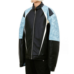 Chaqueta de Motociclista Nueva OEM, Gruesa, Estilo Vintage, con Parches de Cuero PU, Fabricada por Triotake Industry - Product Image 5