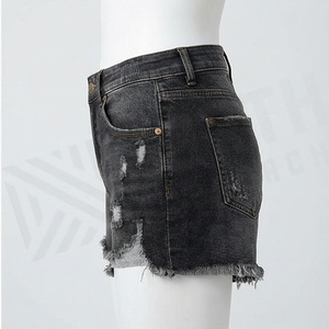 Women <b>Denim</b> Shorts High Waist Breathable Soft Cotton <b>Material</b> Trendy Casual Look Summer Fashion Streetwear Loose Fits - Product Image 3