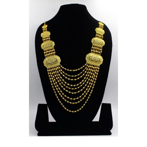 Nouveauté Collier de mariage multi-rangs plaqué or lourd pour femmes Collier long Bijoux de mode pour femmes arabes de Dubaï - Product Image 5