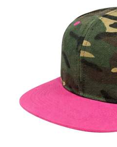 หมวกแก๊ปปีกแบนสีเขียวพรางและชมพูแบบสั่งทำพิเศษ ปรับขนาดได้ สไตล์ลำลอง สตรีทแวร์ ผ้าคอตตอนผสม ใส่ได้ทั้งชายและหญิง ขายส่ง - Product Image 5
