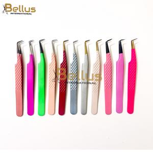 Pinzas para Pestañas Bellus International, Herramientas de Precisión de Acero Inoxidable para Extensión de Pestañas, Aislamiento de Volumen, Punta de Fibra - Product Image 4