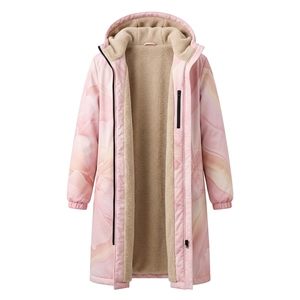 Parka Impermeable con Capucha y Estampado Floral Rosa para Mujer, Marca Slider Sports, con Forro de Sherpa, Abrigo Largo para Invierno, 5 Años de Garantía - Product Image 1