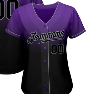 Purple Black Gray Fashion Baseball Jersey for Men Button Down Team Uniform Breathable Lightweight <b>Athletic</b> Tournament Sports - Product Image 2