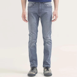 Jean en denim taille haute style jogger déchiré avec revers élastiques, confortable pour la maison et l'extérieur, pour hommes et garçons - Product Image 2
