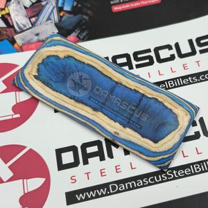 Par de Placas de Resina para Empuñaduras de Cuchillo, Diseño de Lámina de Dólar Azul Zafiro, Lujoso Azul Real y Dorado, Madera de Abedul Laminada - Product Image 6