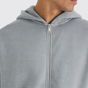 Sweat-shirts à capuche zippés personnalisés pour hommes, en polaire respirante de haute qualité, couleur unie, doublés, pour sports de plein air, décontractés et streetwear - Product Image 5