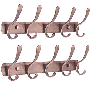 Nuevo Perchero Doble de Pared |   Organizador de Ganchos Múltiples de Acero Inoxidable Resistente para Ropa, Sombreros, Toallas y Llaves - Product Image 1