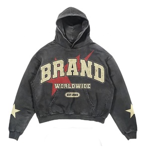 Custom <b>Lightweight</b> <b>Hoodie</b> Sweatsuit Set Men Oversized Pullover <b>Hoodie</b> & Sweatpants Vintage Washed Street Wear OEM ODM Design - Product Image 2