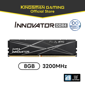 [AITC KINGSMAN] Black Gaming <b>Memory</b> <b>DDR4</b> 16GB 3200MHz CL16/CL22 288pin 1.35V XMP Lifetime Warranty AMD/Intel Desktop - Product Image 2