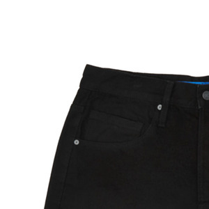 Shorts de Mezclilla Negros para Mujer, Cintura Media, Pierna Recta, Casuales, de Verano, Tela de Algodón, Corte Regular, Color Sólido, Cierre de Botones, Resistentes al Viento - Product Image 3