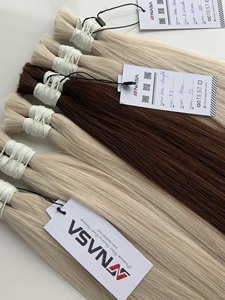 Precio al por mayor 32 pulgadas Extensiones de cabello virgen vietnamita Doble dibujado 100g Colores claros a granel - Product Image 6