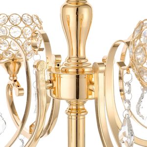 Metal <b>Candlestick</b> <b>Holder</b> with Crystal Beaded Chandelier Design Luxury Wedding Baby Shower Aisle Ceremony Gift - Product Image 5