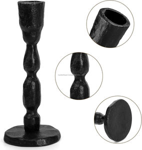 Vintage Candle Stand <b>Black</b> Color Set of Two Pieces Pillar Style <b>Candlestick</b> Stand Wedding Decoration Indian Manufacturing - Product Image 3