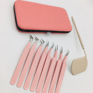 Ensemble de pinces à sourcils en acier inoxydable personnalisées avec embouts inclinés, étui de rangement, durable et écologique pour un usage professionnel - Product Image 1