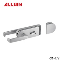 Serrure de porte en verre de bureau sans cadre, serrure de porte à double clé
