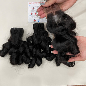 Paquetes de cabello virgen procesado listos para enviar, rizado y con volumen, negro azabache, precio de fábrica, doble densidad, alta calidad - Product Image 6