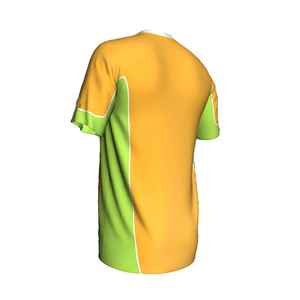 เสื้อฟุตบอลคอวีผู้ชายสีเหลืองเขียวแบบสั่งทำพิเศษ แขนสั้น ผ้าโพลีเอสเตอร์ 100% ระบายเหงื่อได้ดี ชุดกีฬาสำหรับผู้ใหญ่ - Product Image 4