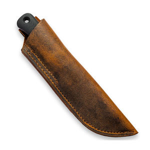 Étui à couteau d'extérieur en cuir véritable avec double passant de ceinture, pochette de rangement pour couteaux, sac de transport pour outils de camping à la taille - Product Image 1