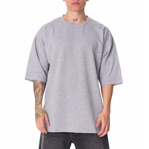 Custom 220GSM <b>100</b>% Cotton Oversized Short Sleeve T-<b>Shirt</b> High Quality Heavy Weight Plus Size with Screen Printing Design - Product Image 4