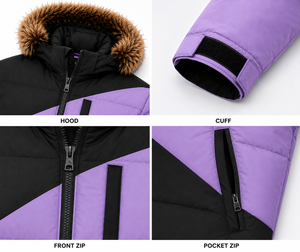 Veste d'hiver matelassée pour homme, marque privée OEM, avec capuche, couleurs et tailles personnalisées, patchs logo, imperméable, tissu ripstop, doublure en fausse fourrure - Product Image 4