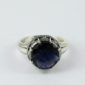Anillos de Plata de Ley 925 con Iolita Azul de Corte Ovalado y Engaste de Bisel, Estilo Bohemio, Joyería al por Mayor - Product Image 2