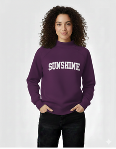 Sudadera de Manga Larga para Mujer, Cuello Alto, Poliéster/Algodón, Lisa, Otoñal, con Logotipo Frontal, Ligera y Holgada - Product Image 3