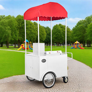 Carrito móvil con congelador de helados y exhibidor para venta de comida callejera, carrito de empuje para negocios al aire libre - Product Image 6